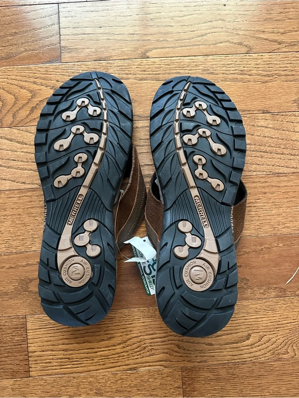 NWT Merrell Men's Brown Suede Flip-Flops Size 13 Thongs Sandals